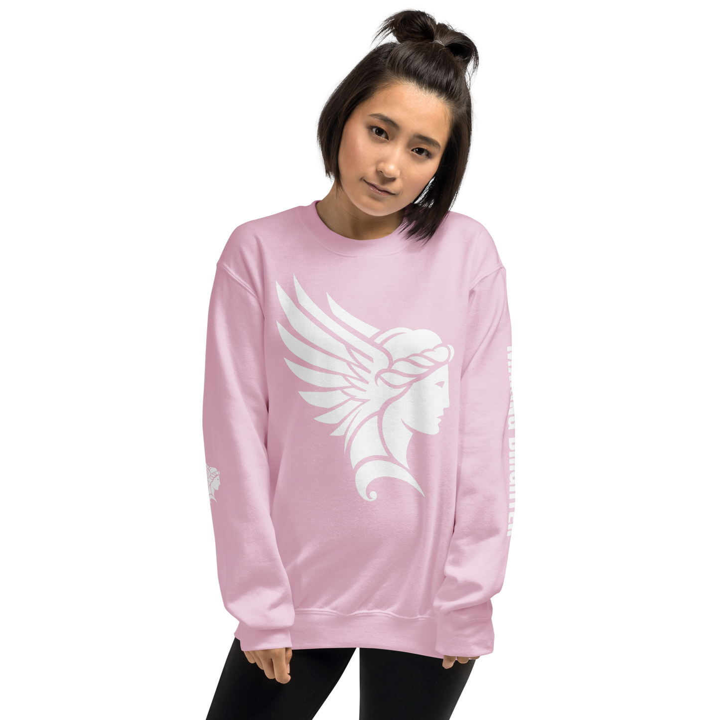 She Illuminates Pathways sweatshirt on woman, showcasing casual, cozy fit.
