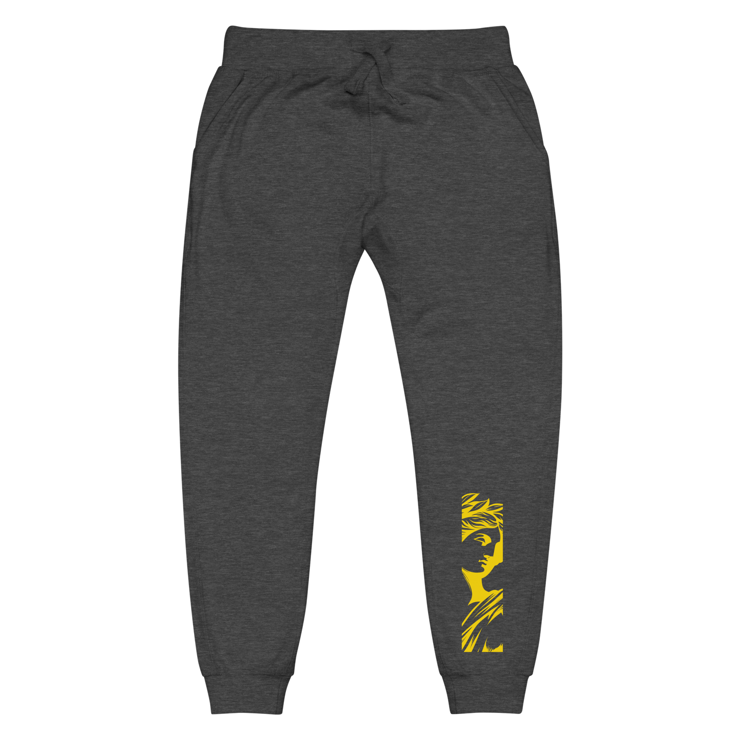 IsonFlex Sweatpants with yellow logo, featured in a silhouette-themed collection.