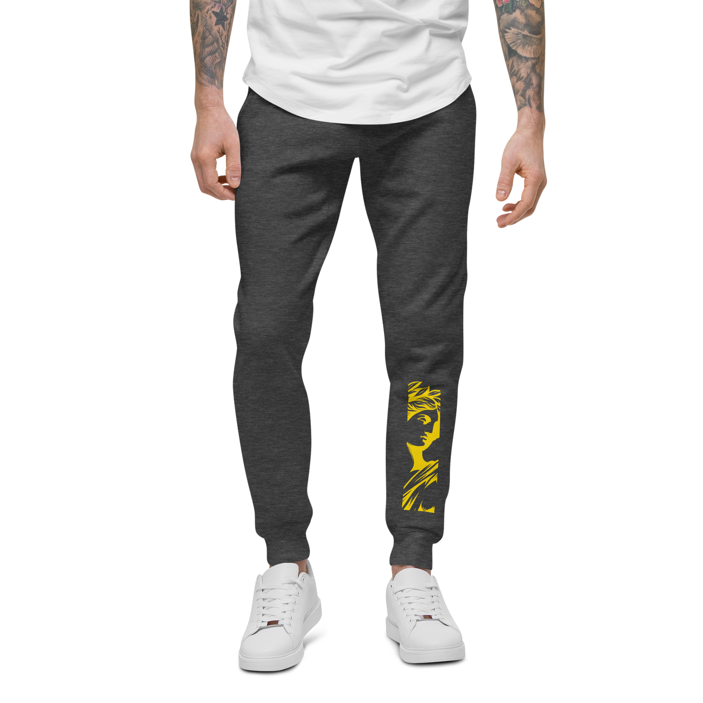 IsonFlex Sweatpants close-up showcasing soft fleece lining and elastic waistband.
