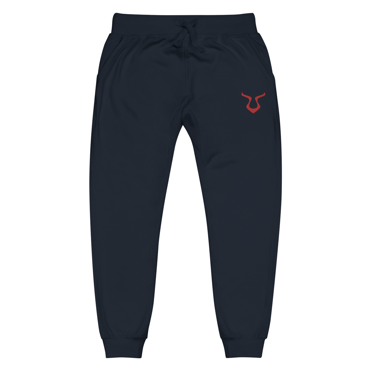 V - Sweatpants with fleece lining, logo on side, elastic waistband.