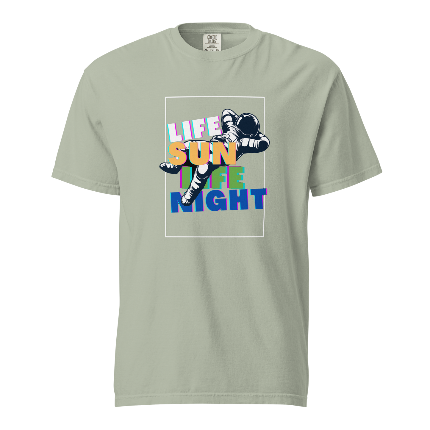 Cosmic Drift t-shirt with graphic design, garment-dyed, heavyweight, relaxed fit.