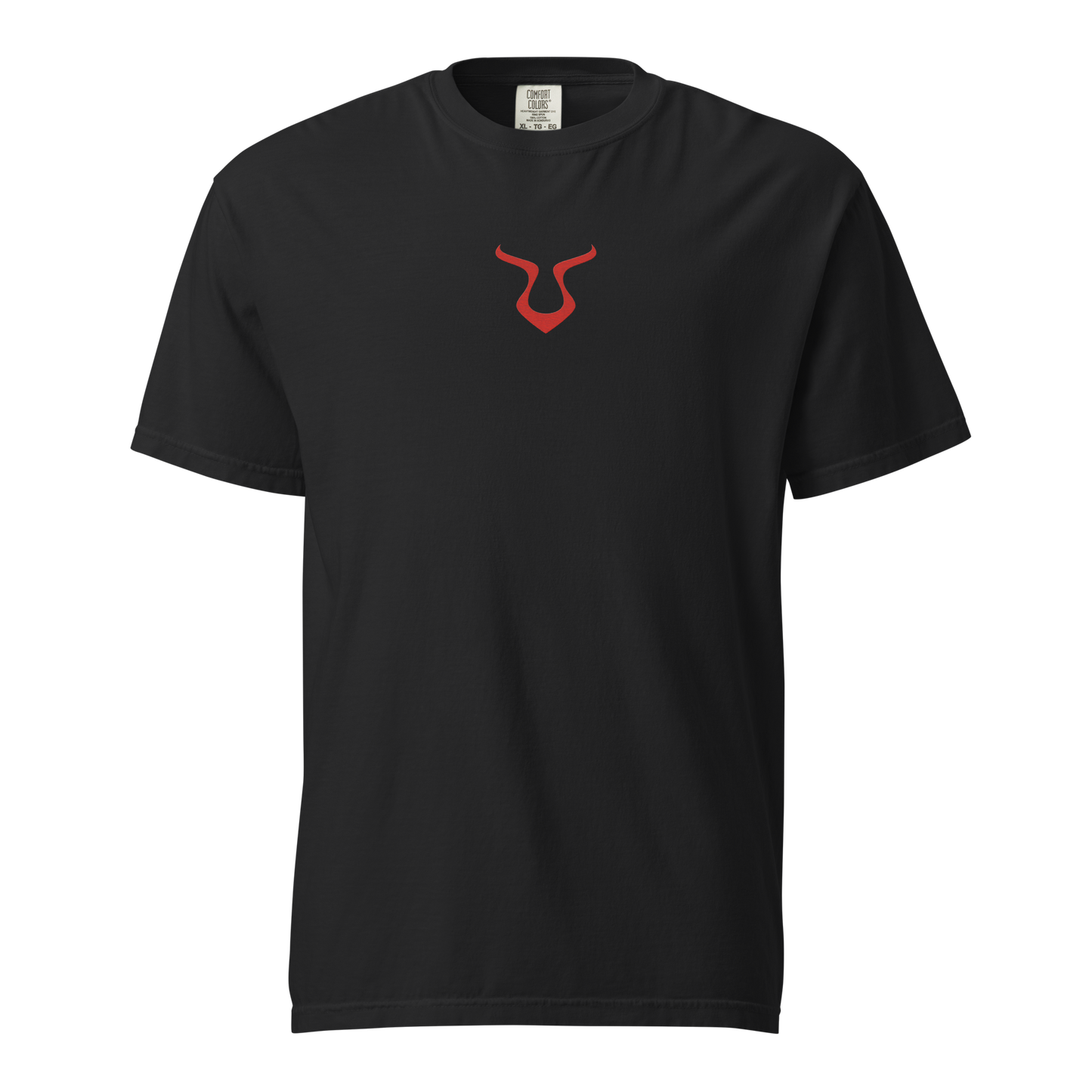 V-Shirt with red bull logo, heavyweight, relaxed fit, ring-spun cotton.