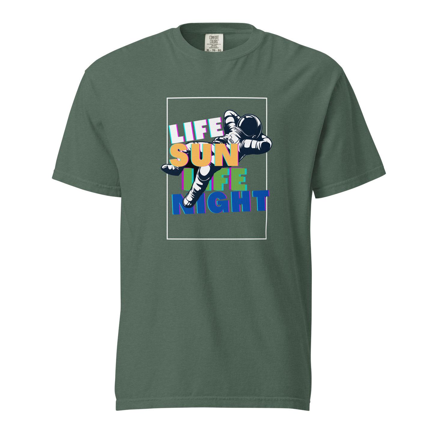 Cosmic Drift t-shirt featuring colorful graphic design, durable and breathable.