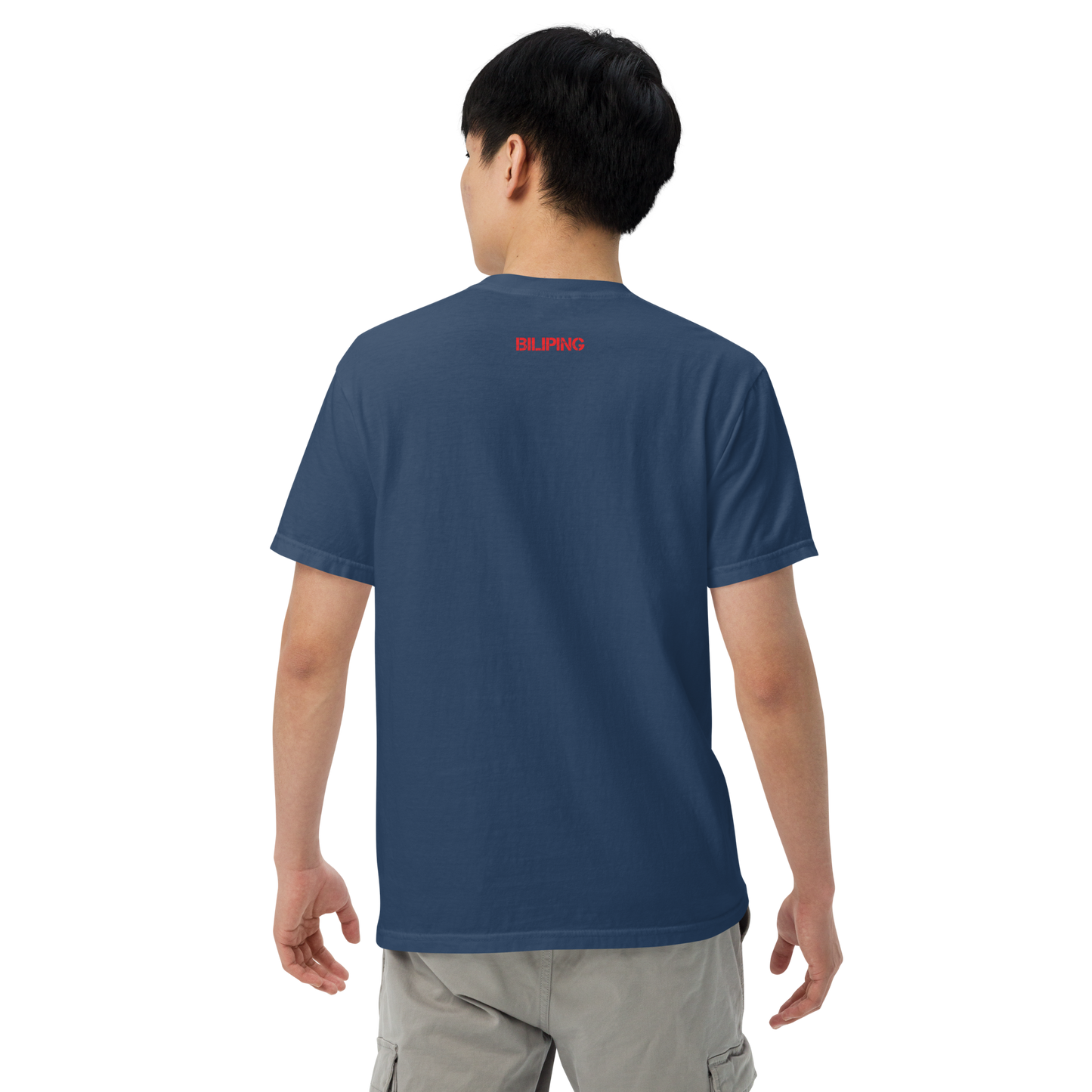 V - Shirt close-up showcasing its relaxed fit and durable stitching.