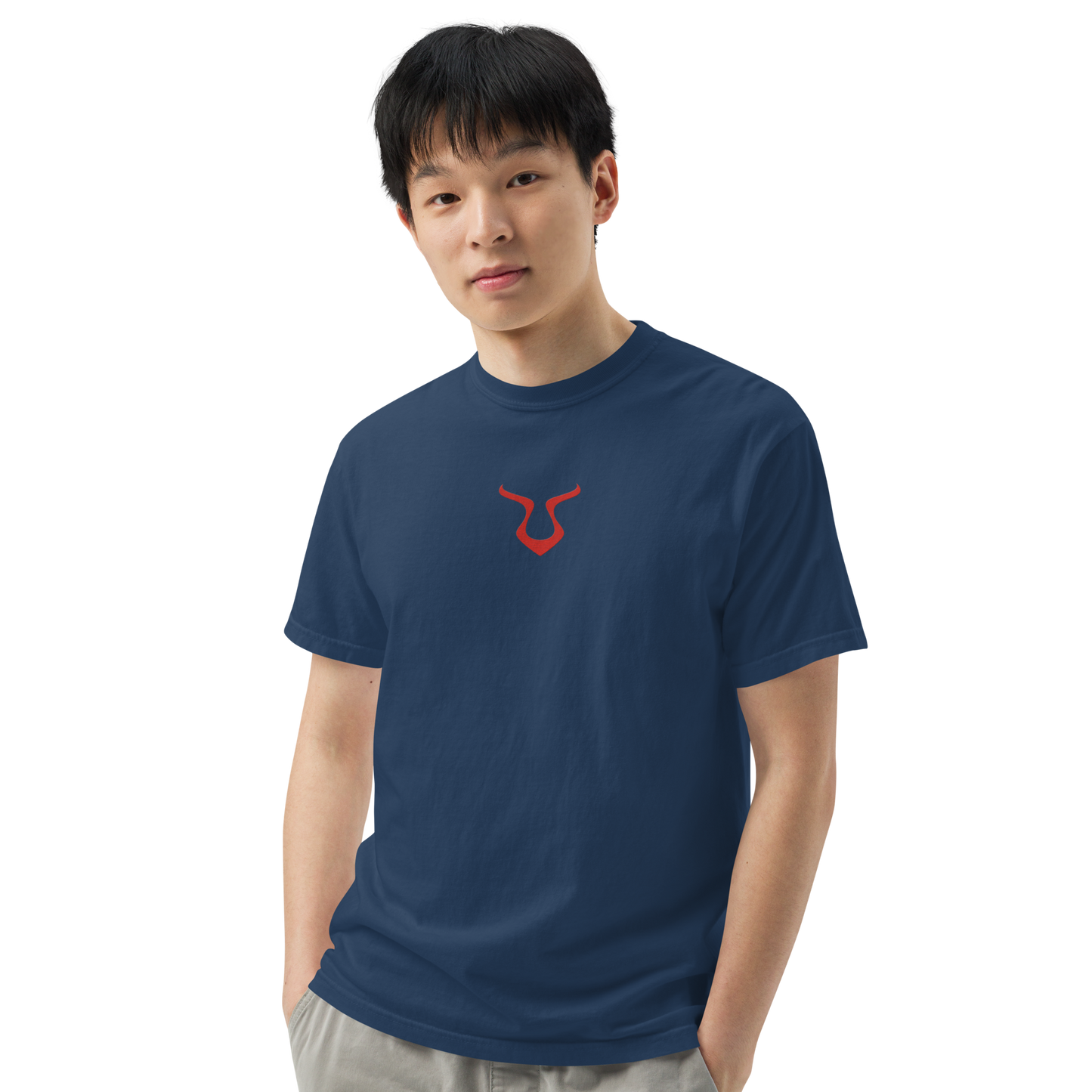 V - Shirt close-up showcasing its durable, breathable heavyweight cotton fabric.