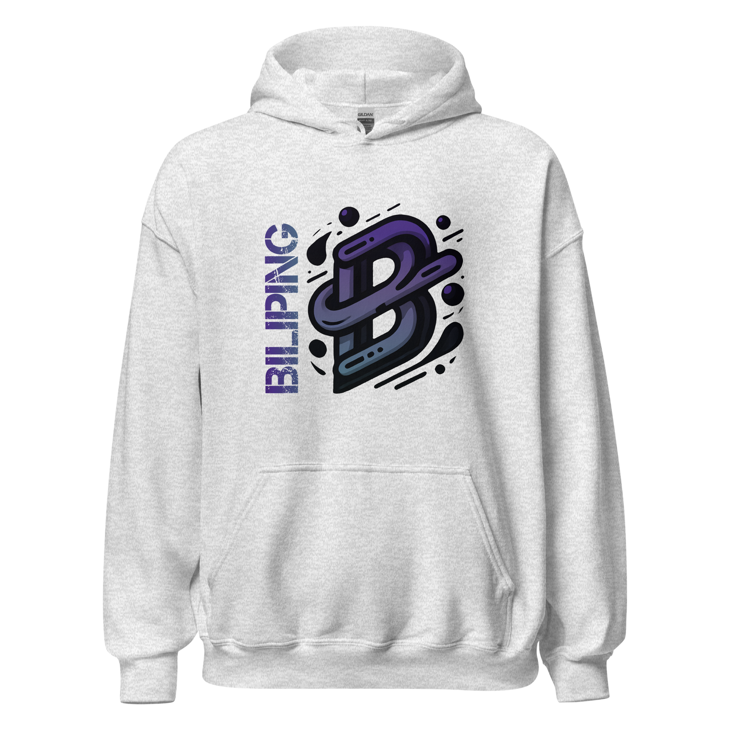 B-G Hoodie close-up, featuring logo, soft fabric, and durable stitching.