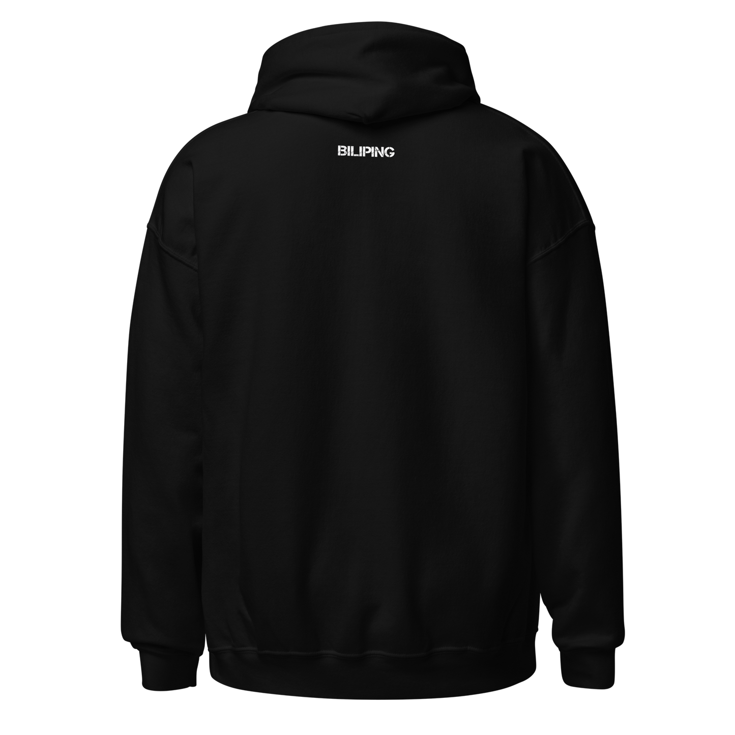 No Waiting black hoodie, back view, with white text.