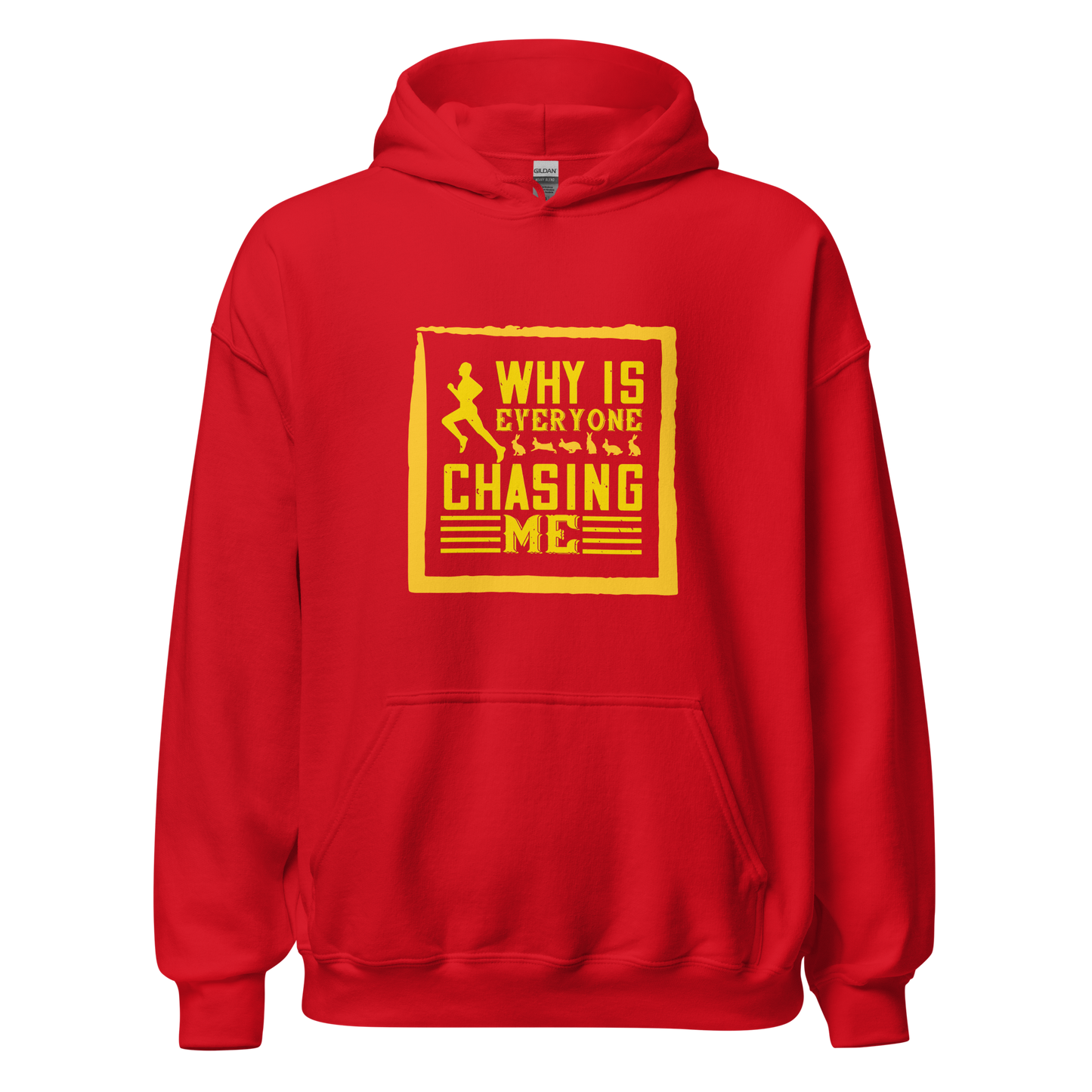 Everyone Chasing Me hoodie, soft and stylish with a double-lined hood.