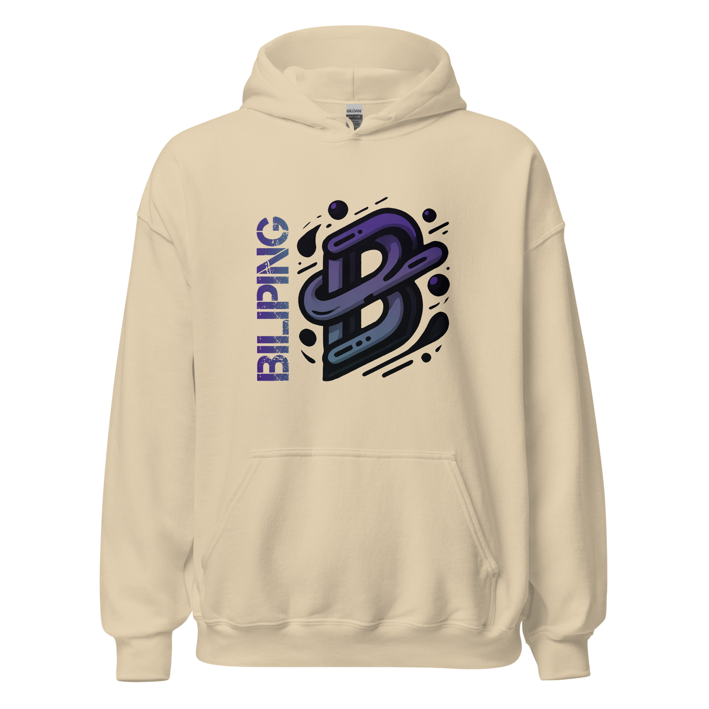 B-G Hoodie featuring a white design with a bold letter 'B'.