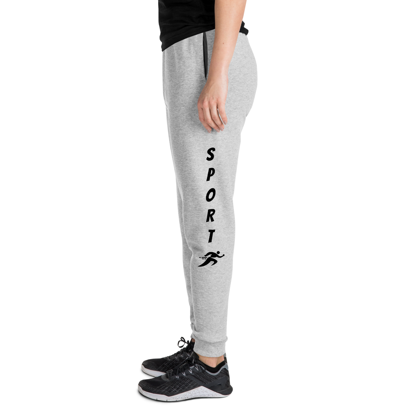 Classic Joggers worn with black sneakers, highlighting their sleek, tapered fit.