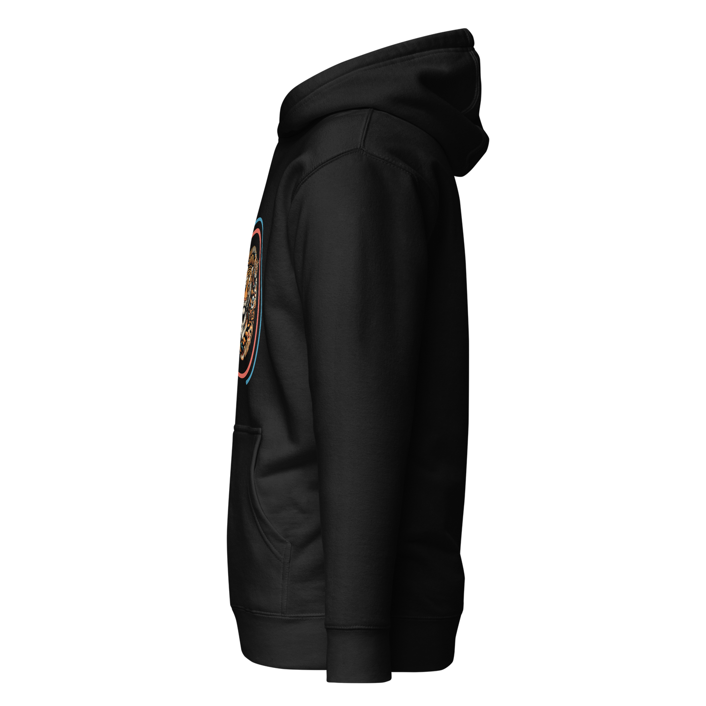 The Slithering Tiger hoodie featuring logo, pouch pocket, and hood.