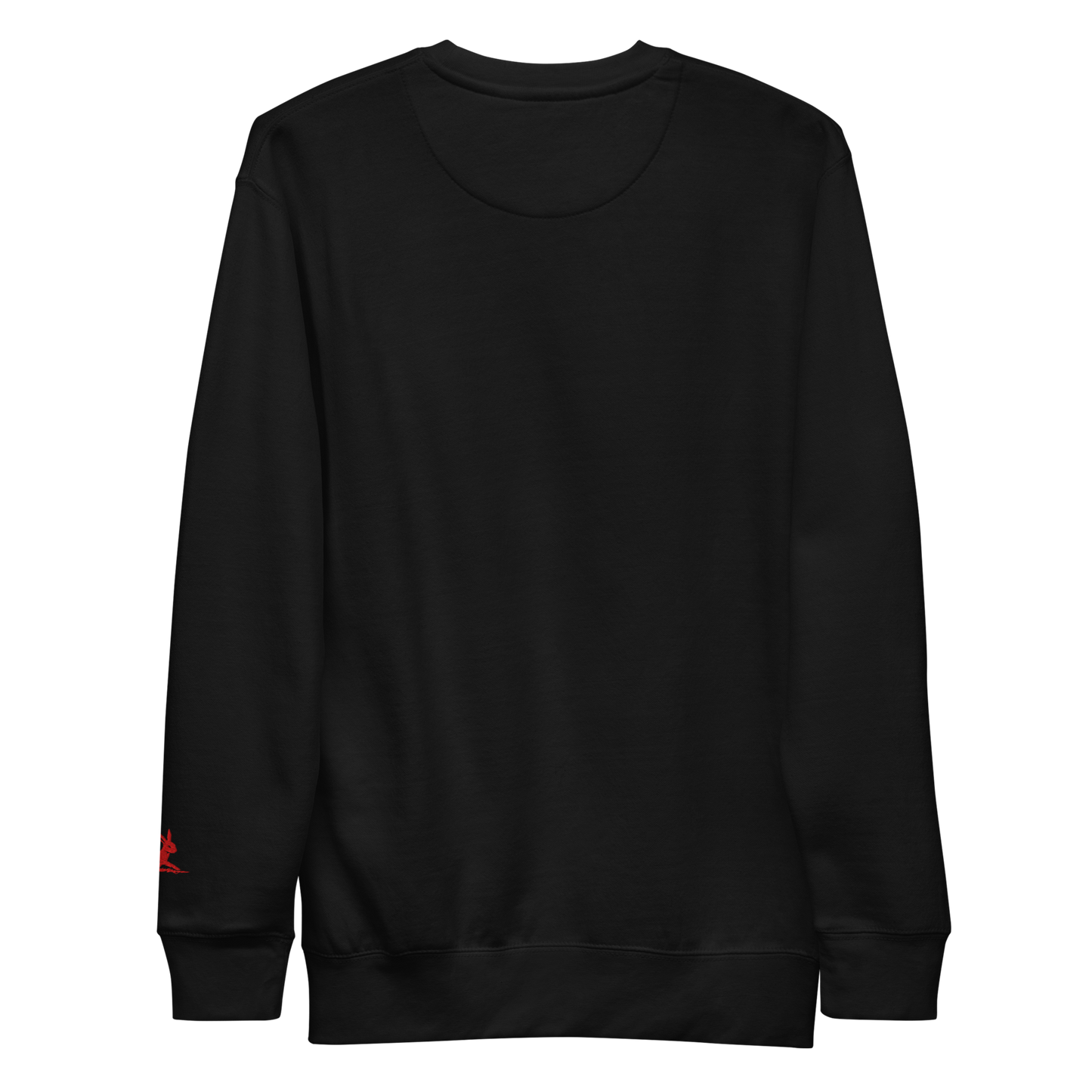 Burrow sweatshirt with red logo, ribbed crew neck, soft fleece fabric.