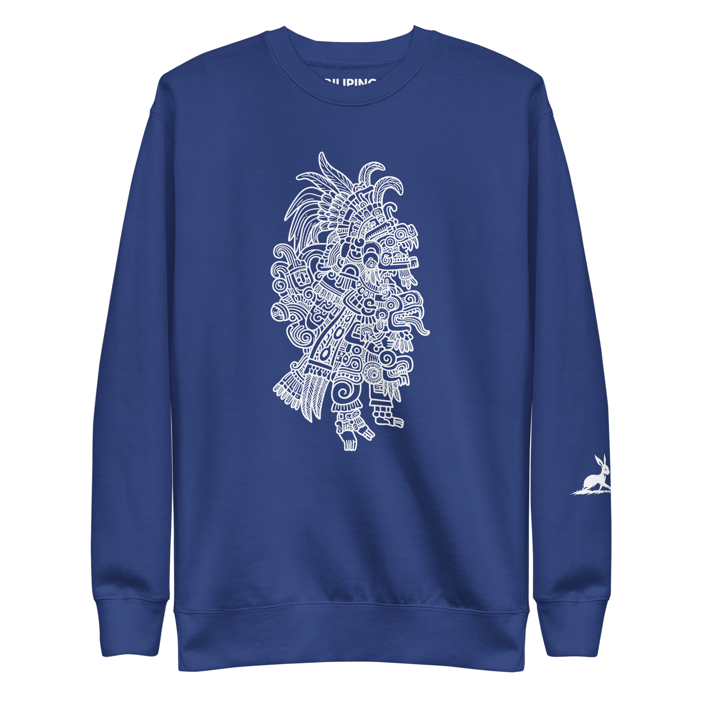 Nawal Sweatshirt with ribbed crew neck and white design.