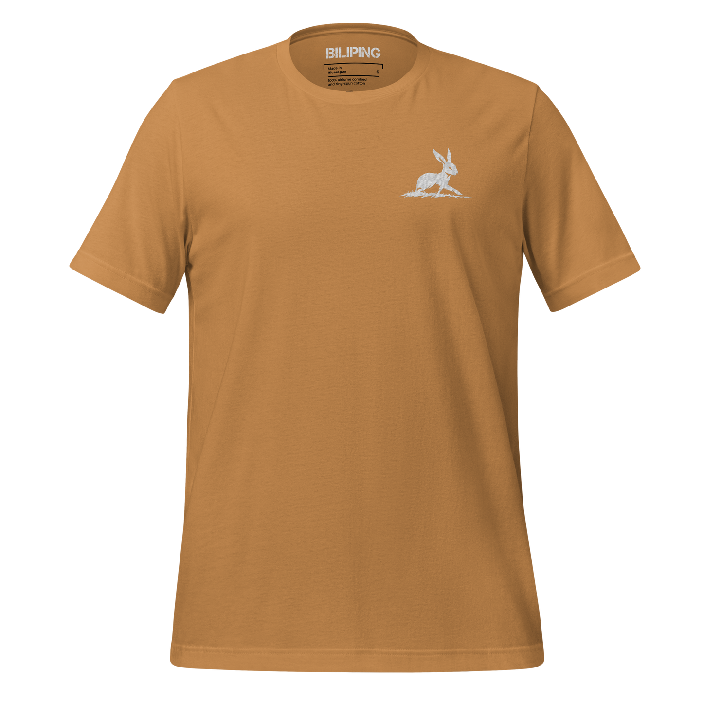 Belle T-Shirt featuring a small white rabbit logo on chest.