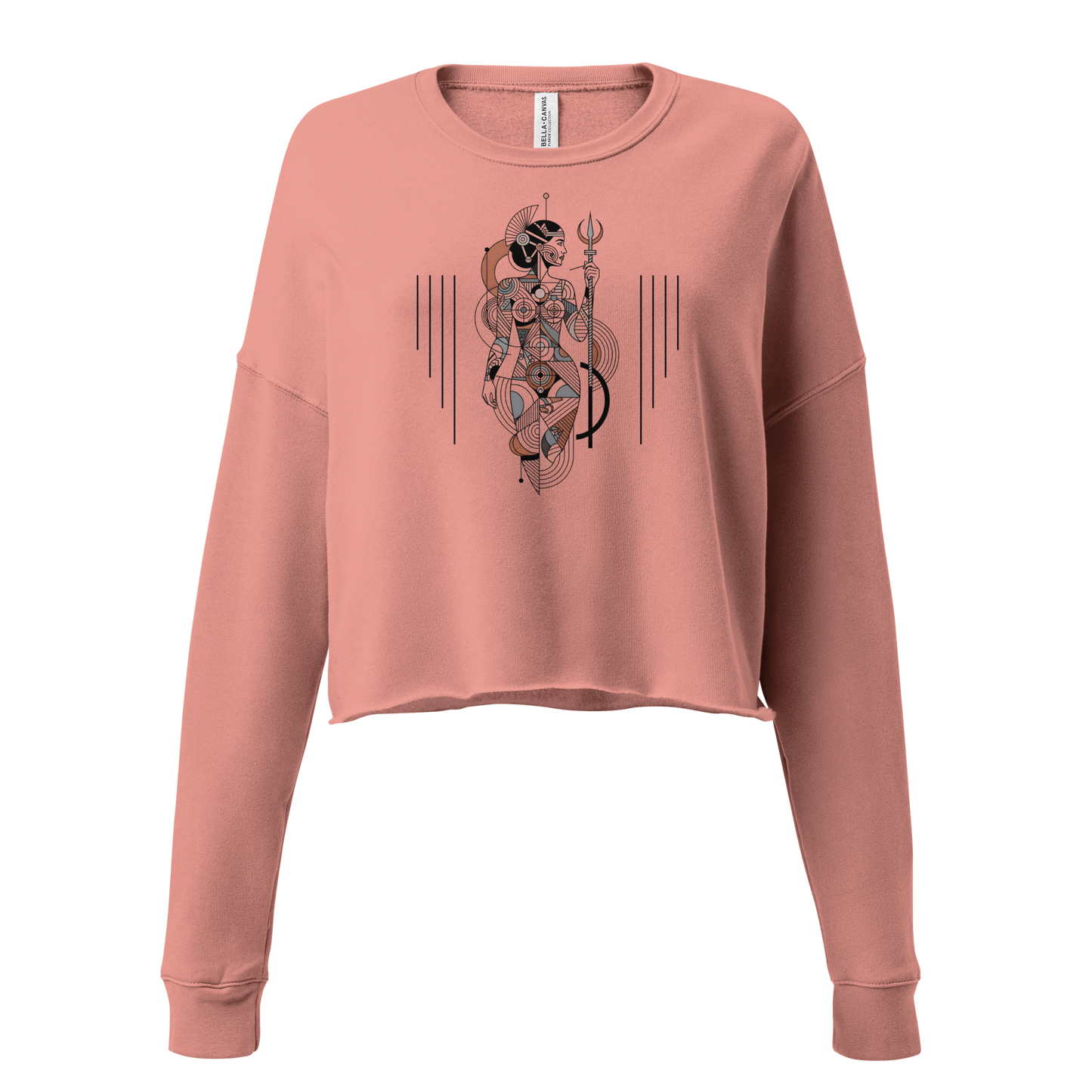 Women’s cropped sweatshirt in mauve, front view