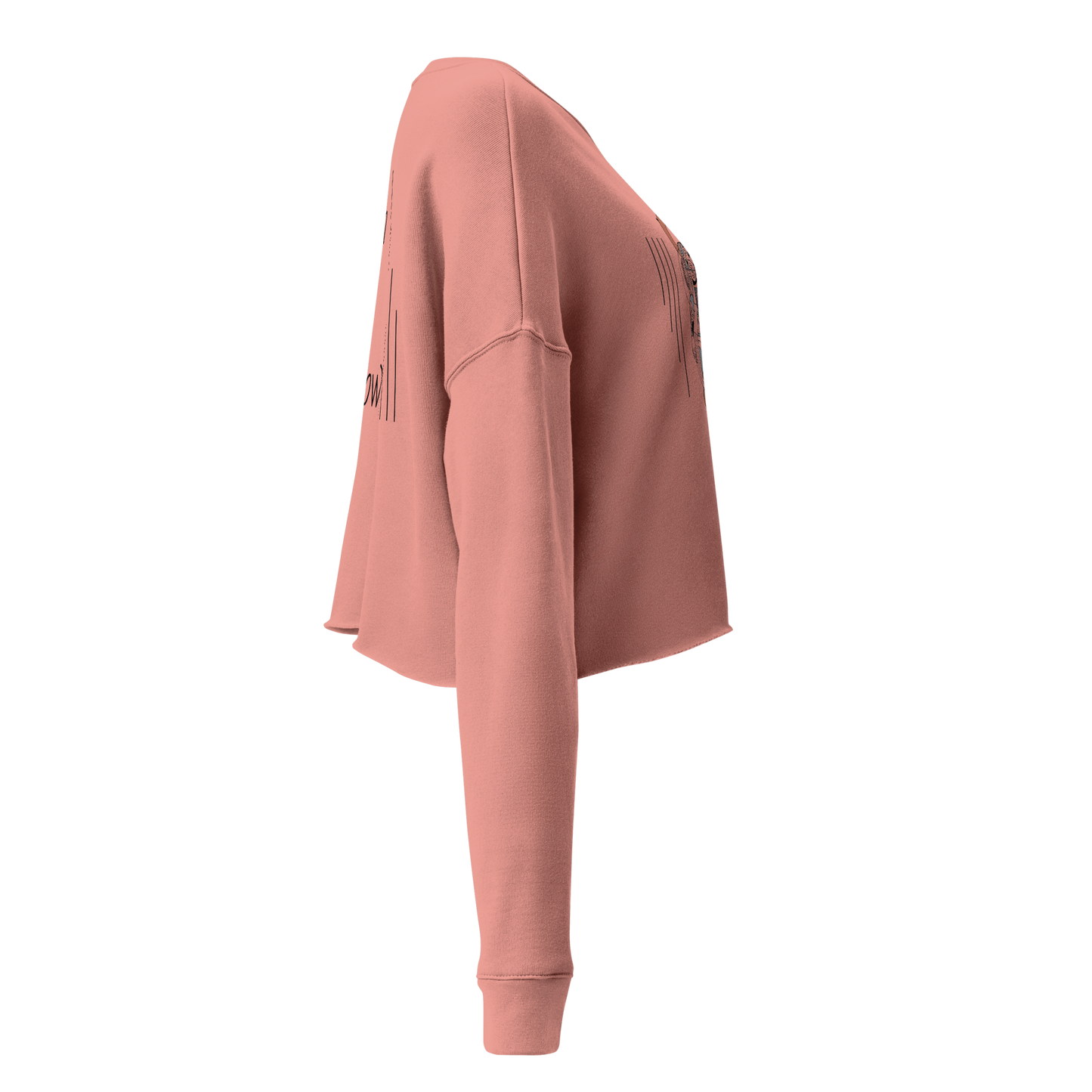 Women’s cropped sweatshirt in mauve, right view