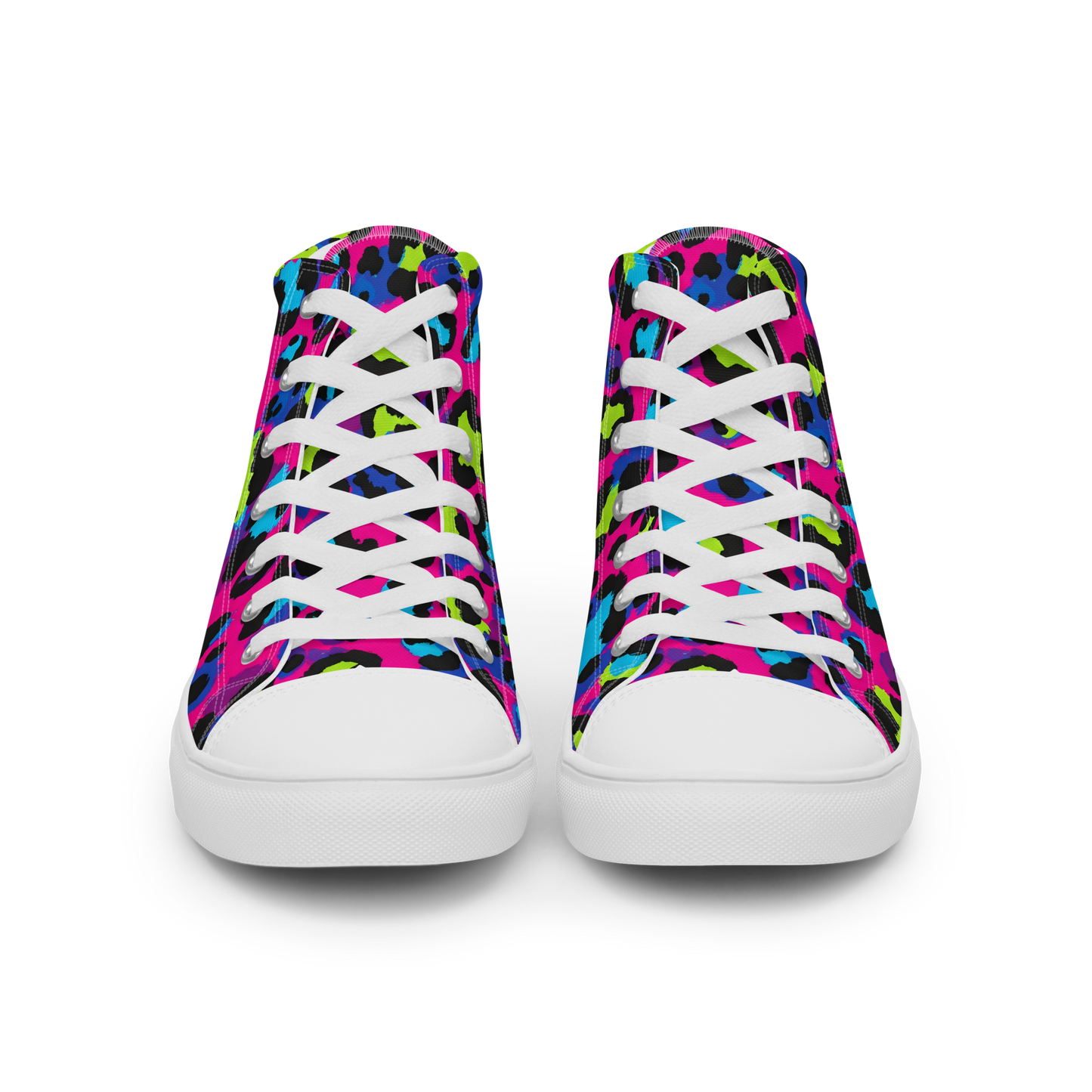 Electric Cheetah High-Tops showcasing timeless style and cushioned comfort.