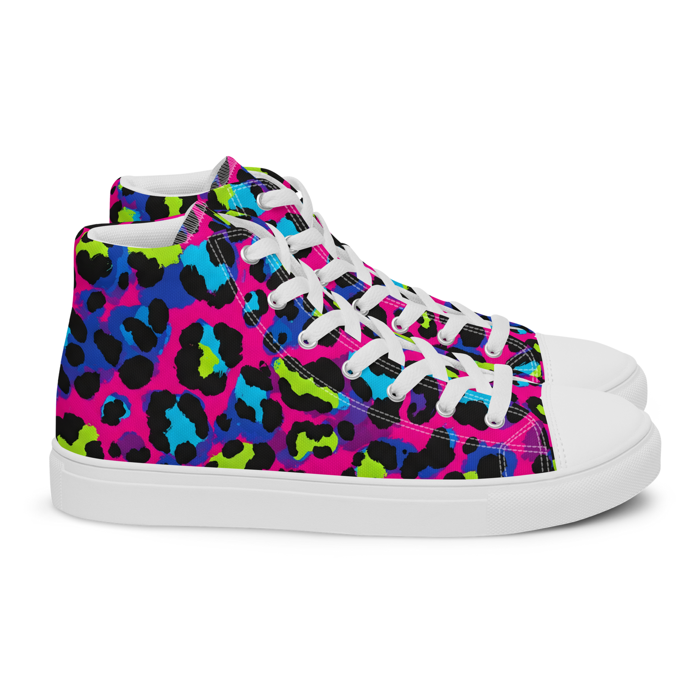 Electric Cheetah High-Tops showcasing sleek design and durable canvas build.