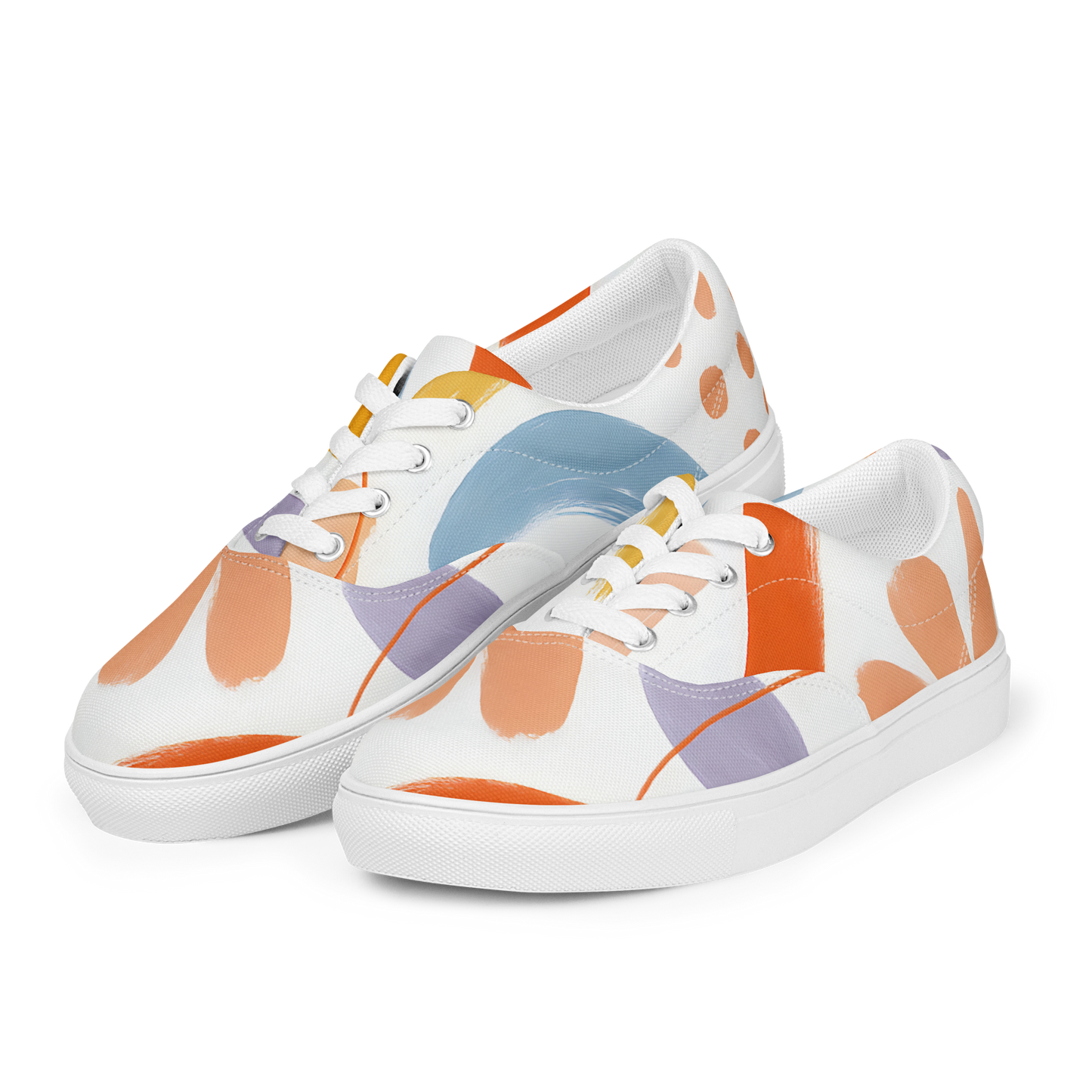 Artful Dabs women's canvas sneakers, lace-up design, colorful accents.