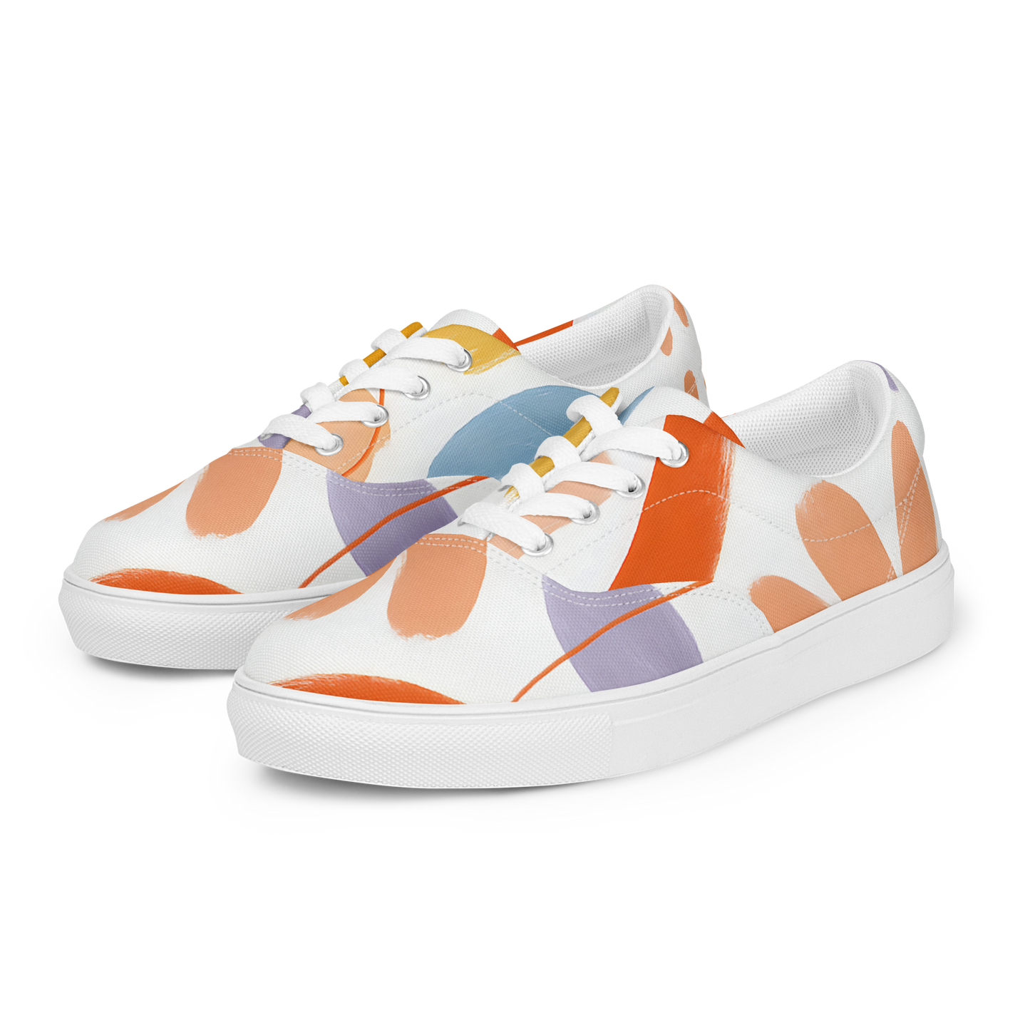 Artful Dabs women's canvas sneakers, lace-up, with cushioned collar.