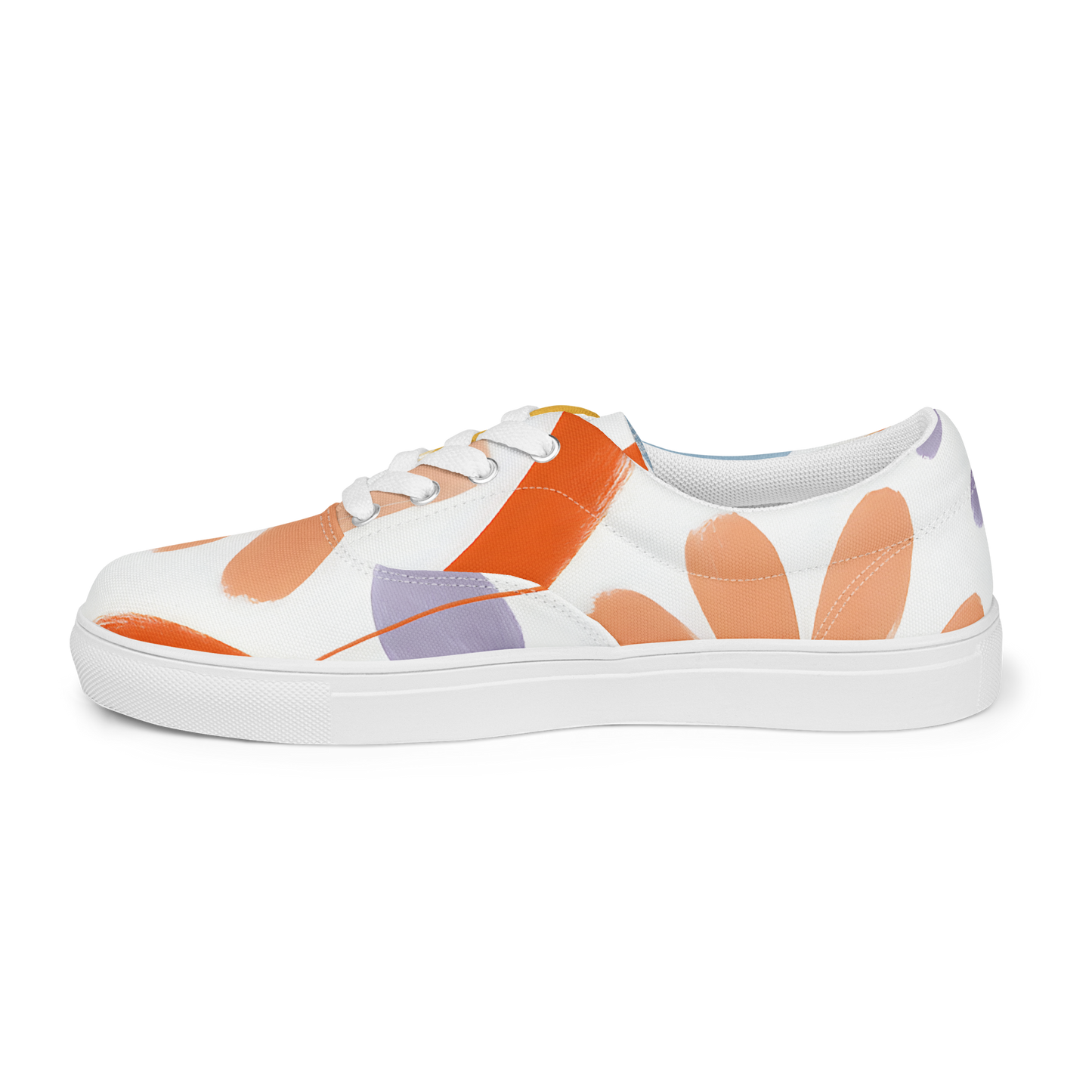 Artful Dabs canvas sneakers with floral design, lace-up style.