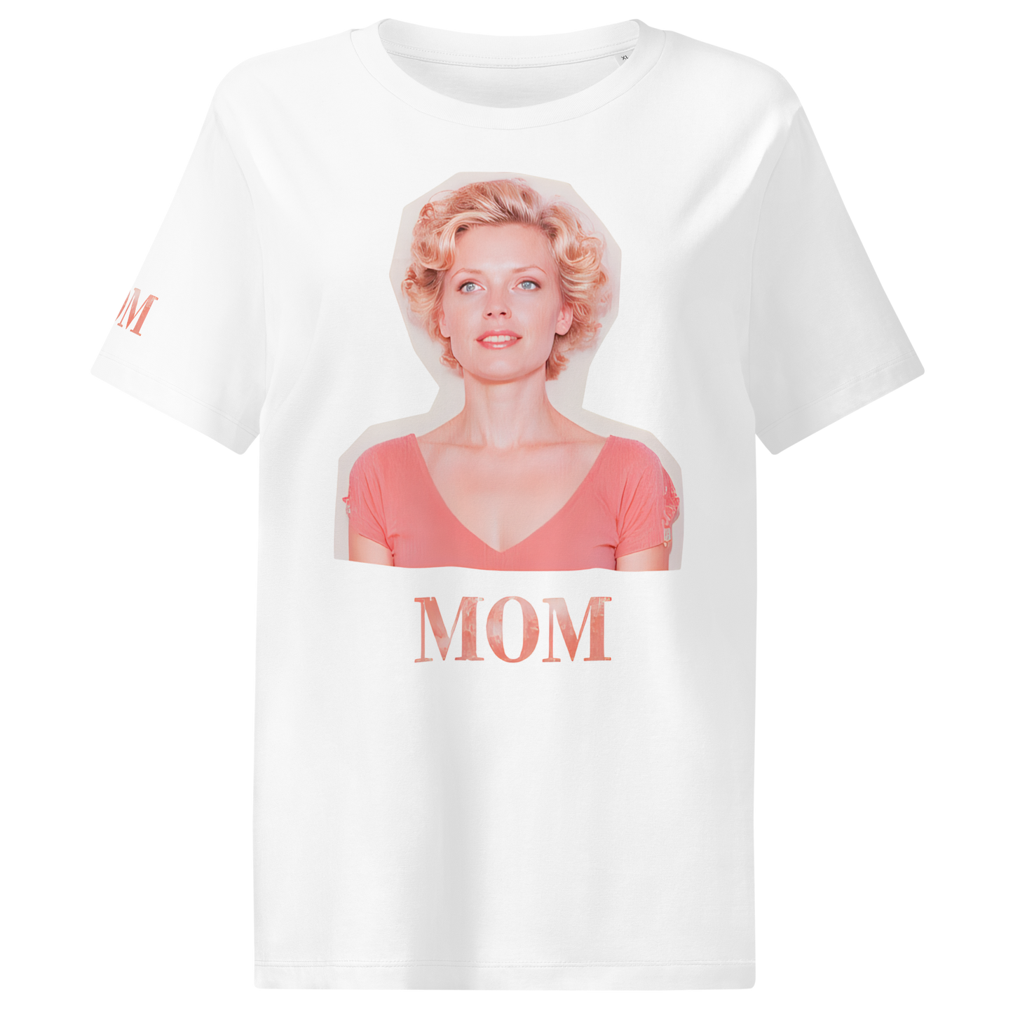 Simply Mom T-shirt featuring a woman's face, crafted from organic cotton.