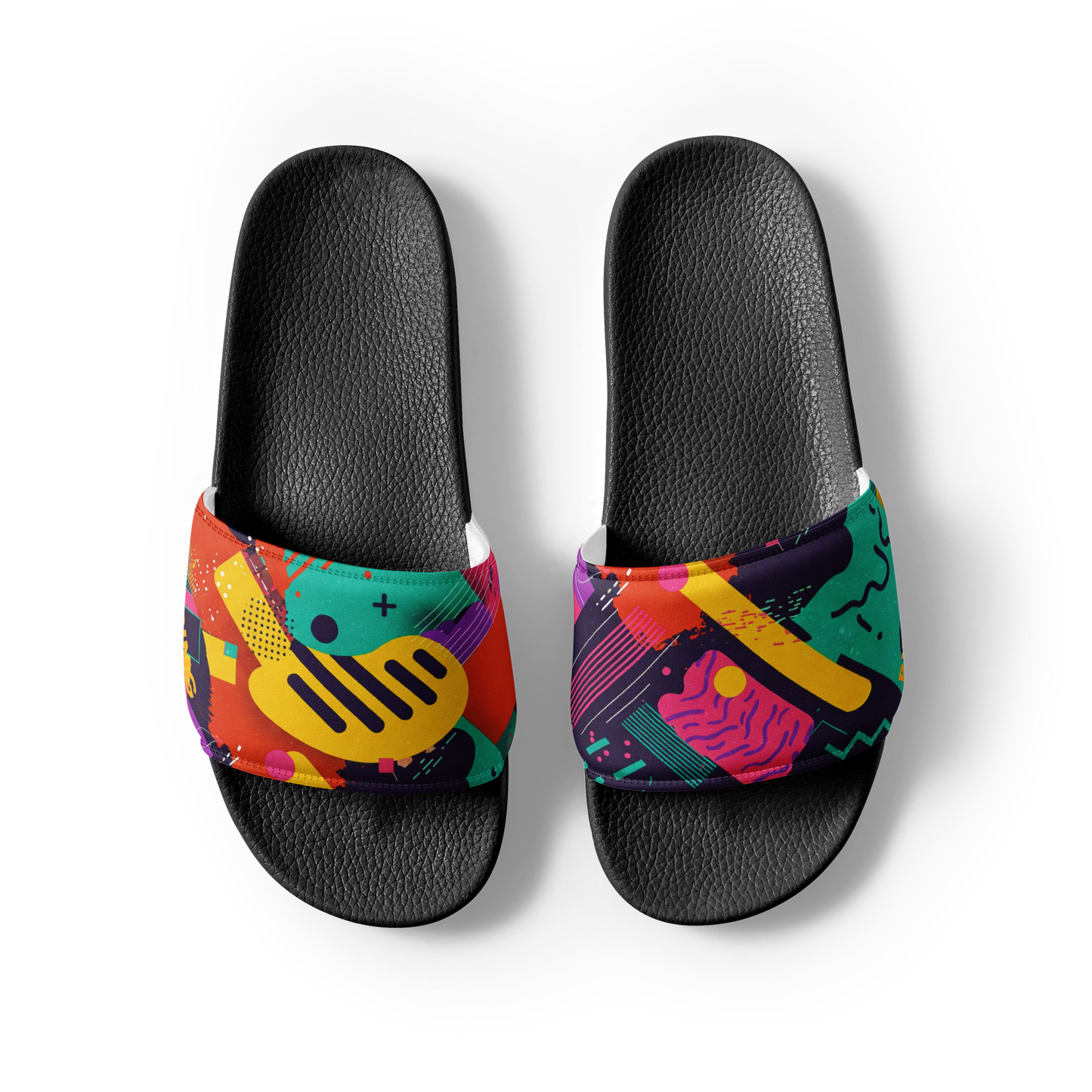Chromatic Comets Slides with cushioned strap and textured footbed for comfort.