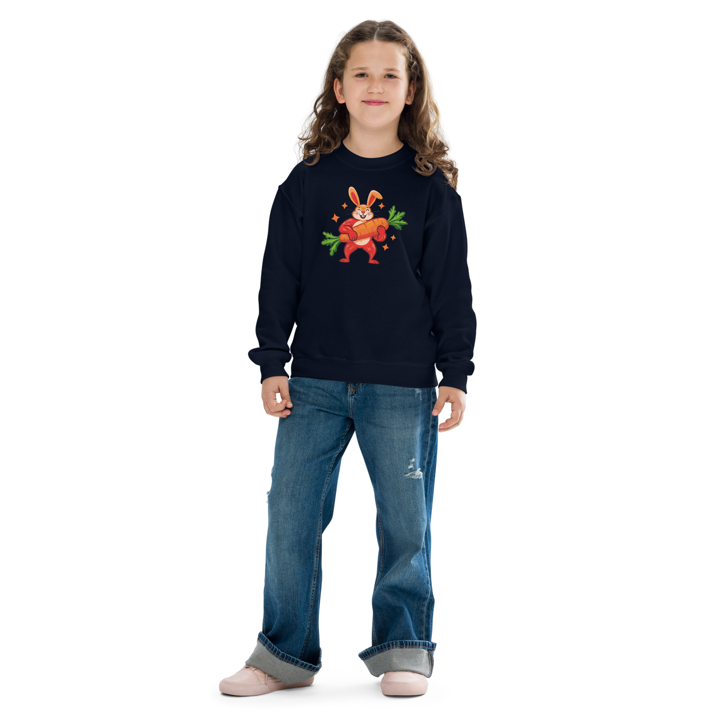 Wise Rabbit Sweatshirt featuring cozy fleece, ideal for kids' active play.
