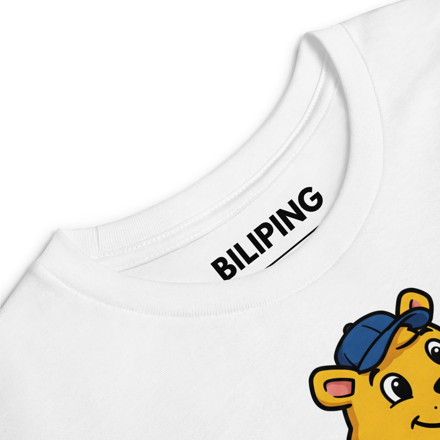 Beary Smart Tee with cartoon bear, crew neck, ribbed cuffs.