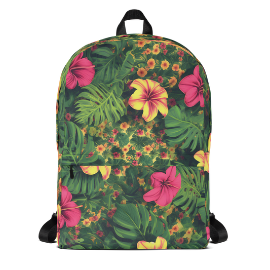 Bloom Pack: medium-sized backpack with floral pattern, ergonomic straps, and laptop sleeve.