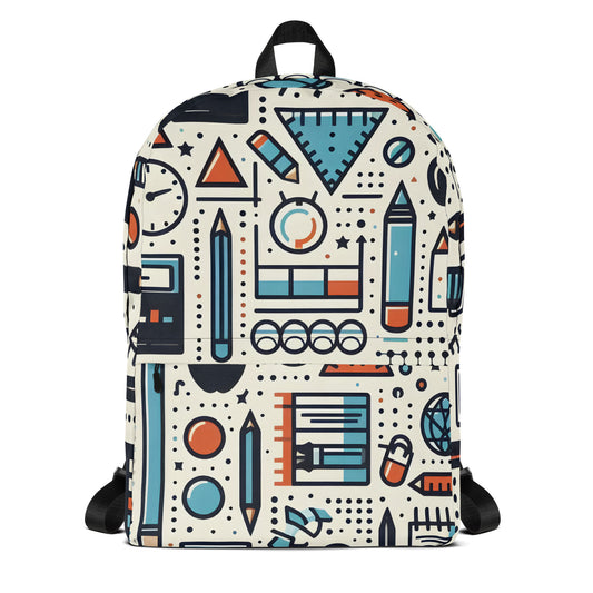 Knowledge Navigator (W) backpack with varied designs, ergonomic straps, multiple pockets.