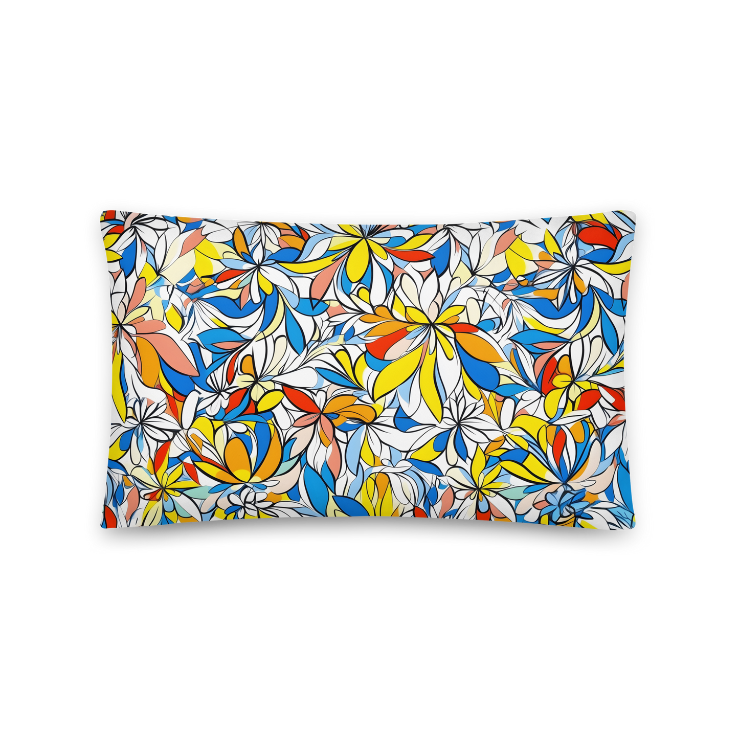 Pillow 1: Cozy accent pillow with floral motif and hidden zipper.