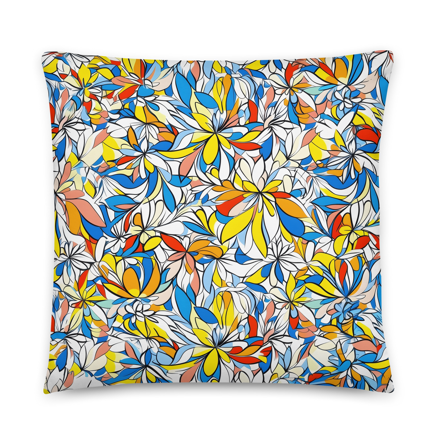 Pillow 1 with vibrant floral pattern, perfect for stylish comfort.