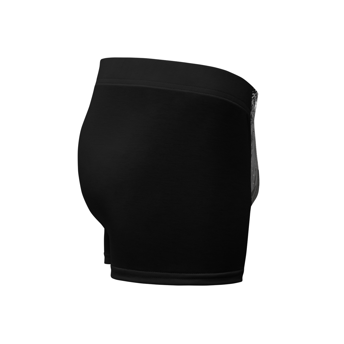 REDSA-52 black boxer briefs close-up, showcasing stretchy fabric and seamless design.
