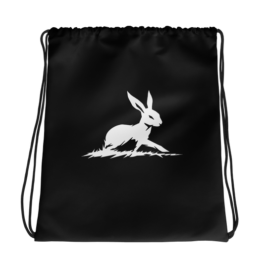 Biliping - Drawstring Bag with white rabbit design, sporty and sleek.