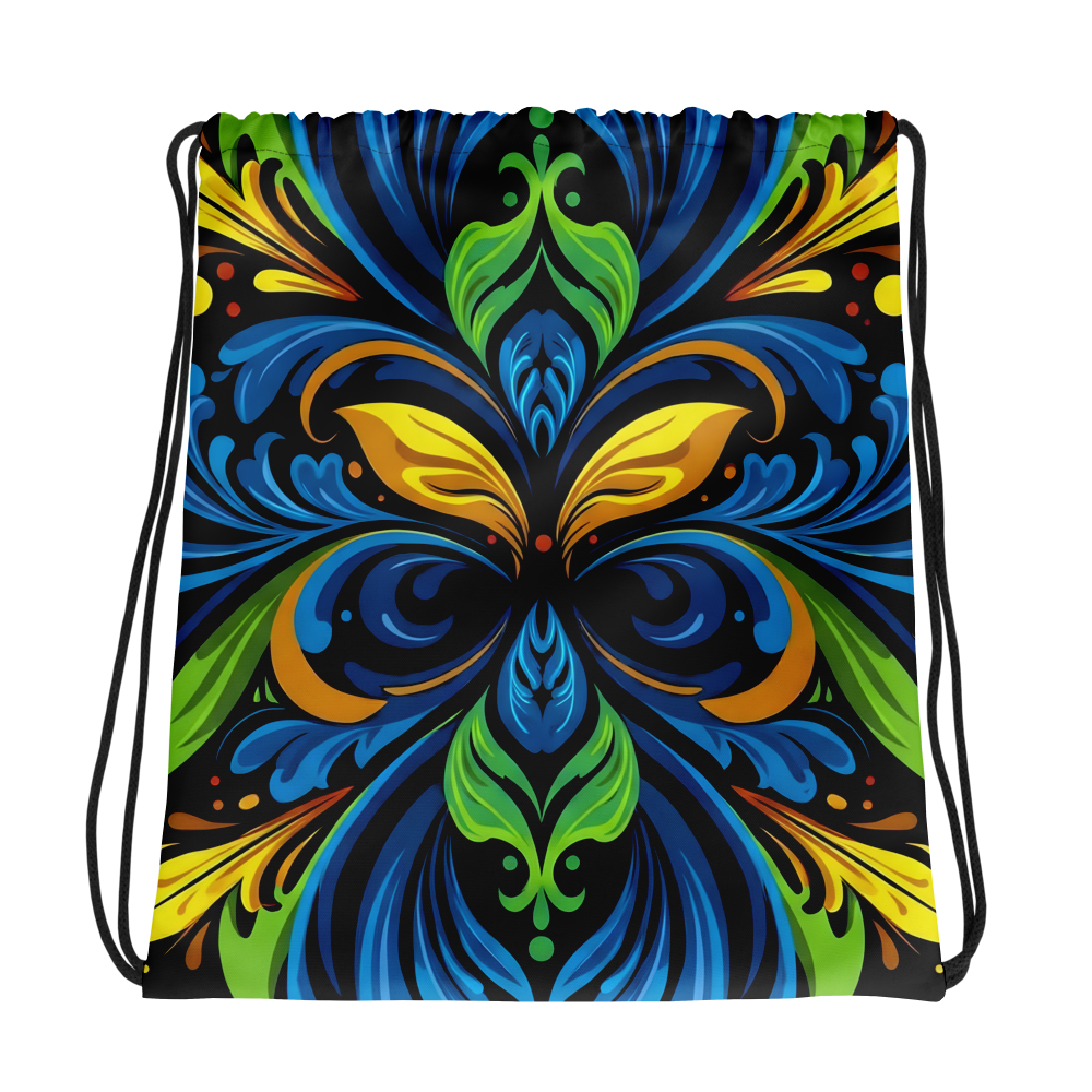 Drawstring bag 4 with modern, stained glass-inspired design and drawstring closure.