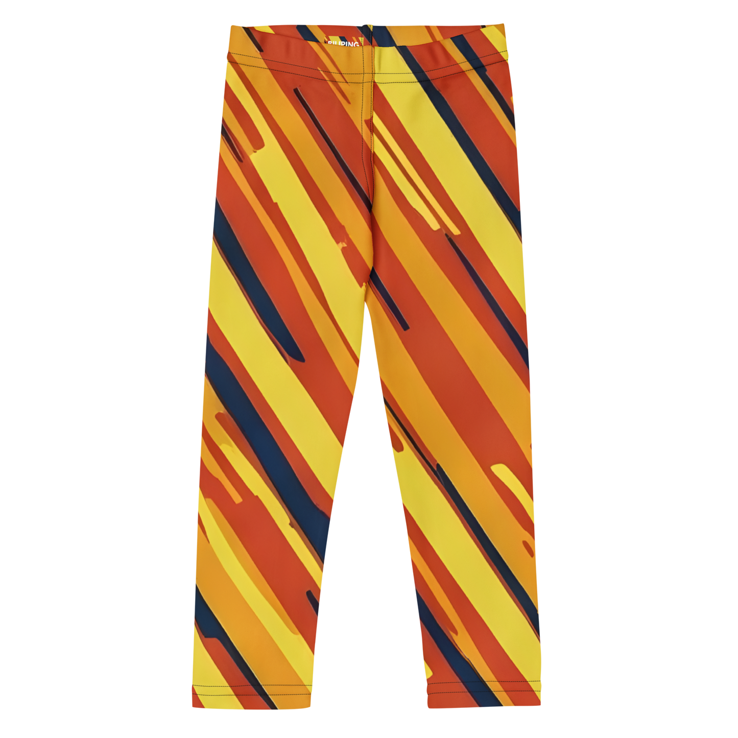 Zip Zap Pants: Kids' vibrant, patterned leggings with elastic waistband for active play.
