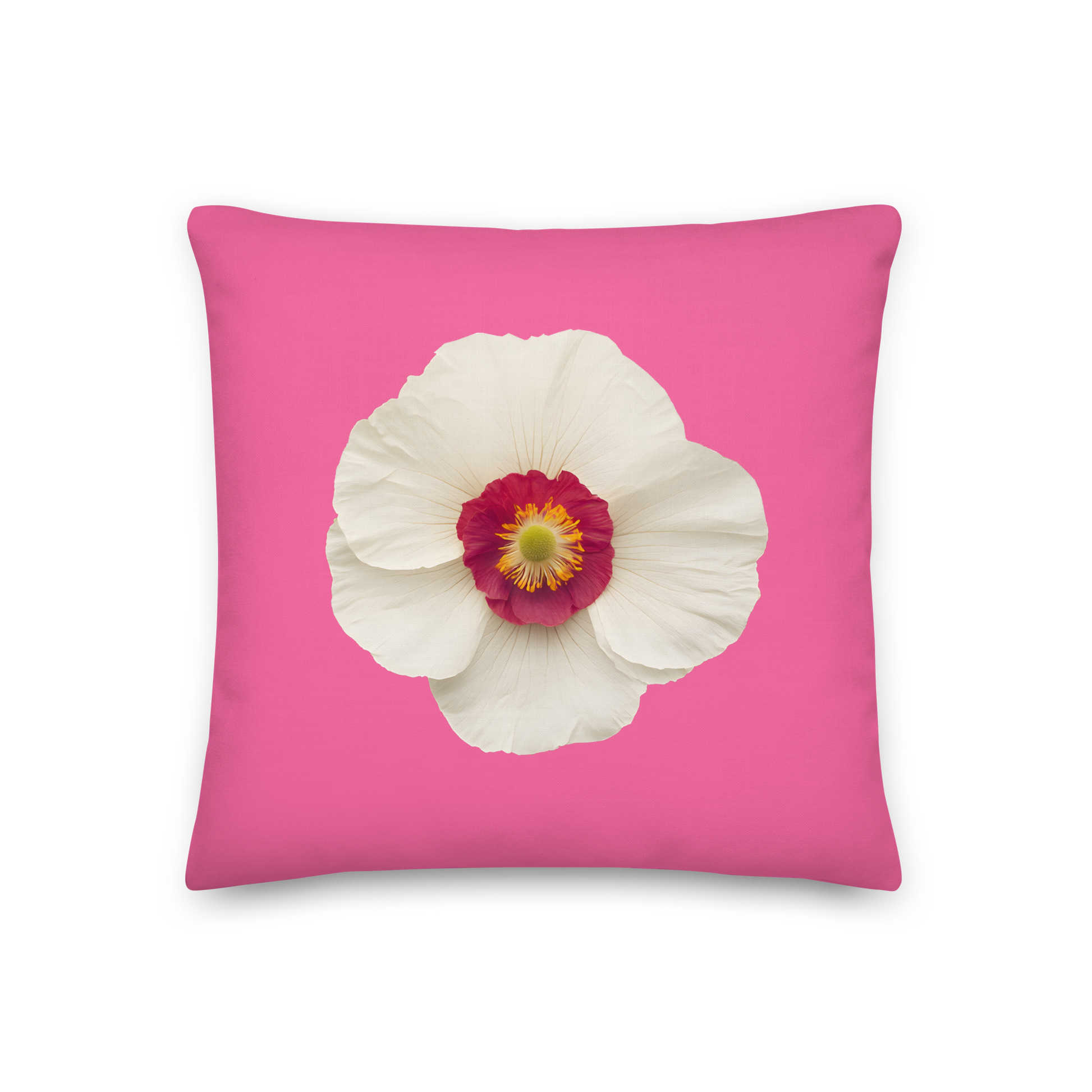 Premium Flower Design Pillow close-up, showcasing soft linen-like texture and floral detail.