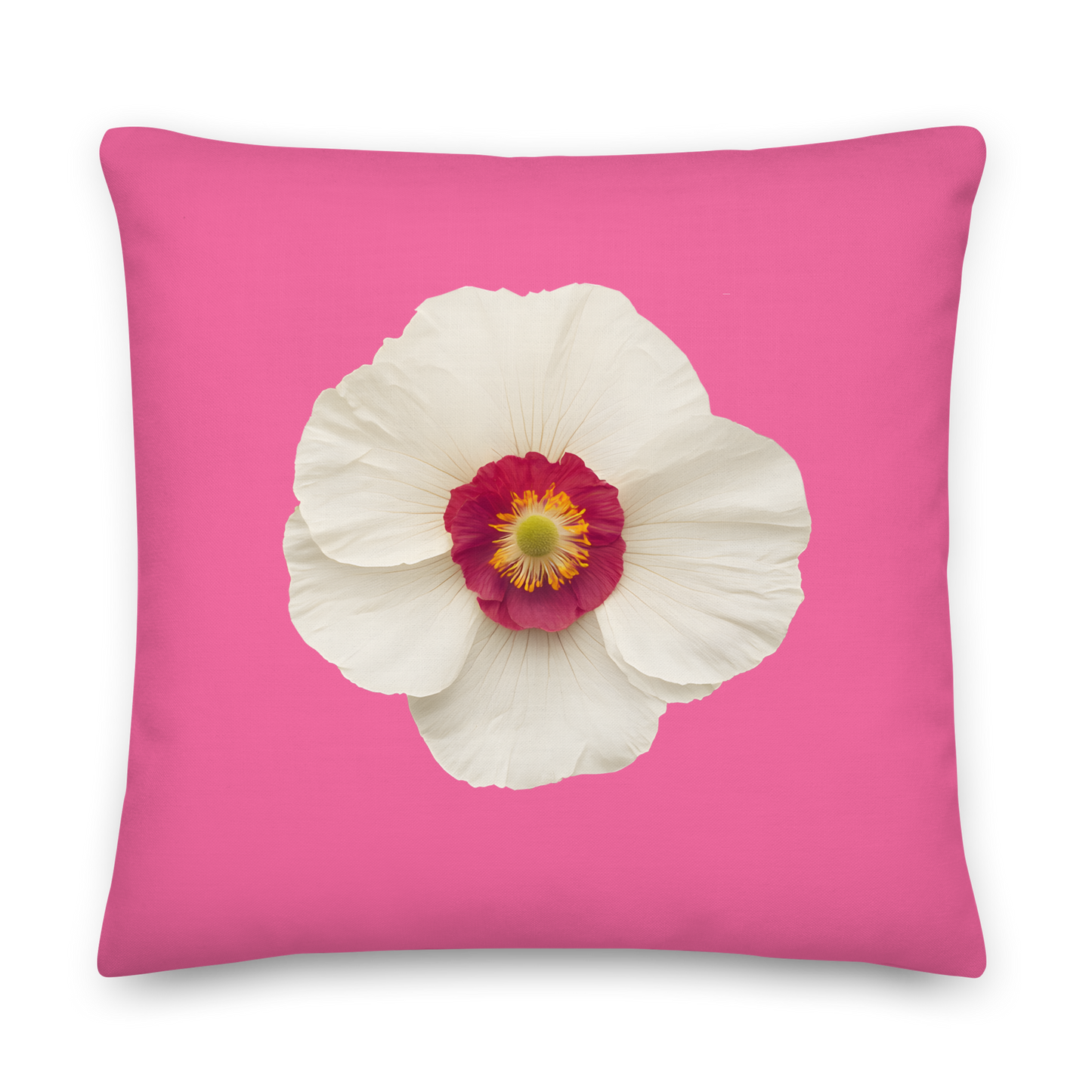Premium Flower Design Pillow featuring a close-up flower motif on soft fabric.