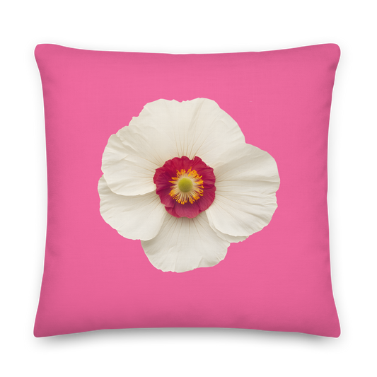 Premium Flower Design Pillow featuring a close-up flower motif on soft fabric.