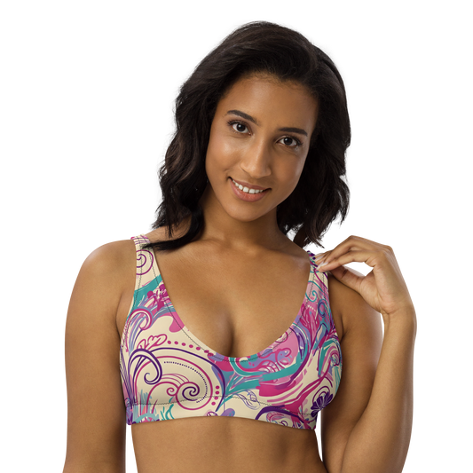 Summer Whirl Bikini Top on model showcasing fit and padding details.