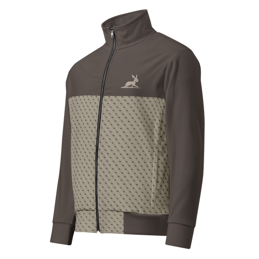 Close-up of the T7 Track Jacket's zipper and sleeve detail.