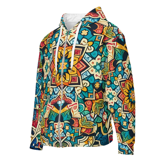 See Wel zip hoodie, featuring a detailed zipper, soft fabric, and moon patch.