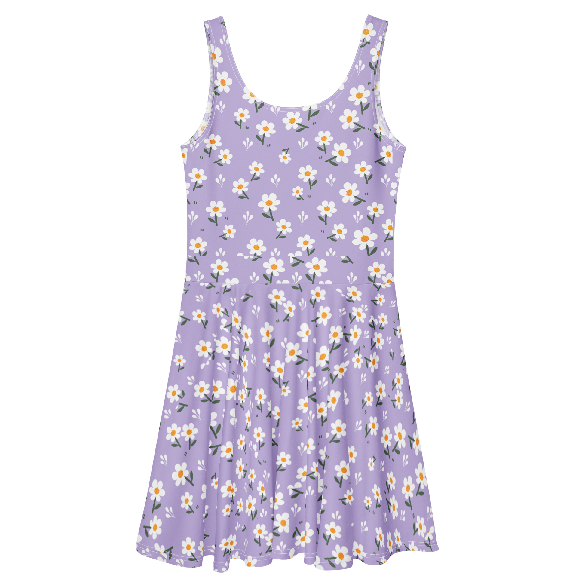 Skater Dress 1 with a sleeveless flared skirt and floral pattern.