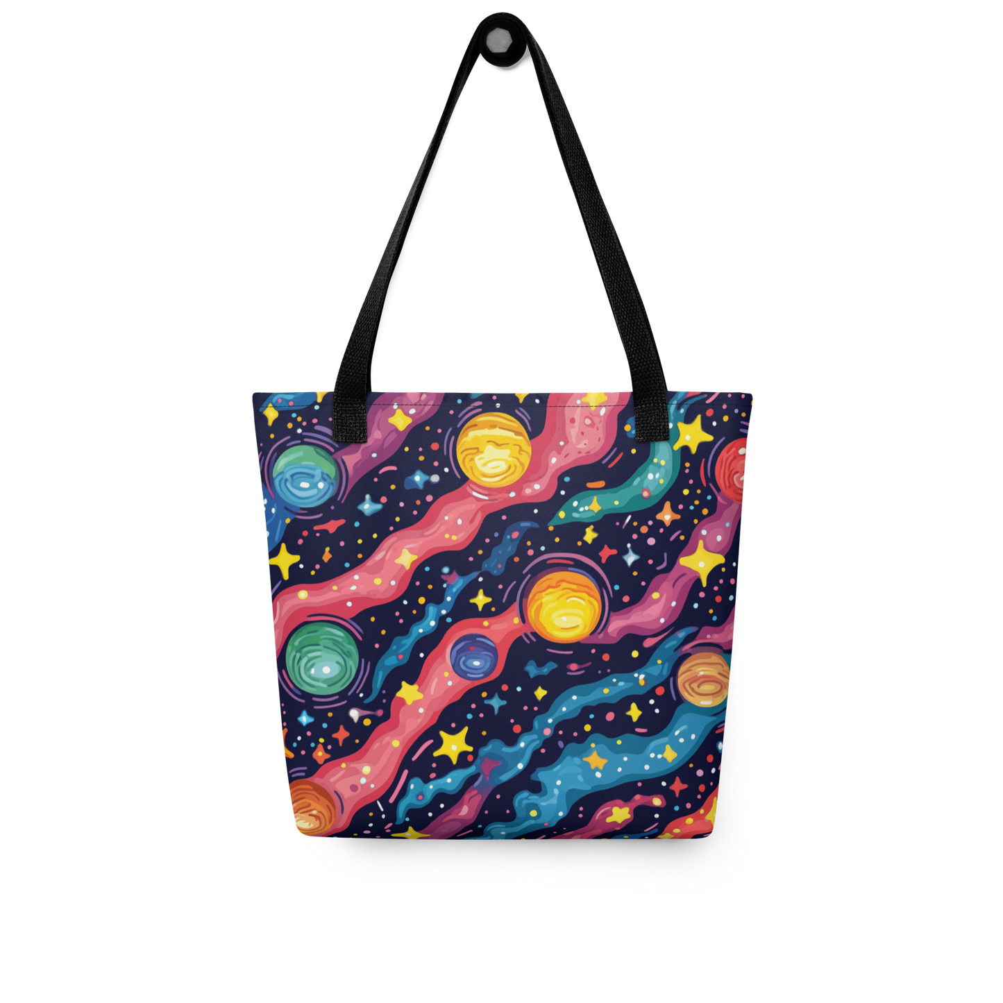 Tote the Universe: A spacious tote adorned with stars and planets.
