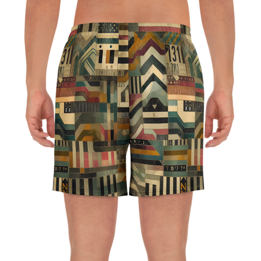 Men's Athletic Shorts 1, patterned design, ideal for sports activities.