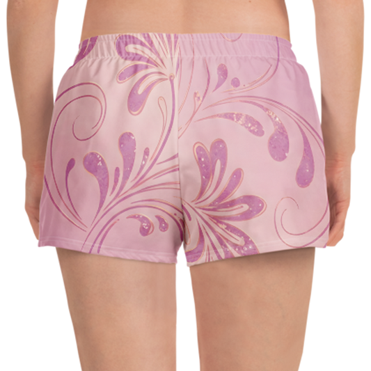 Pink Floral Shorts showcasing breathable fabric and mesh side pockets for convenience.