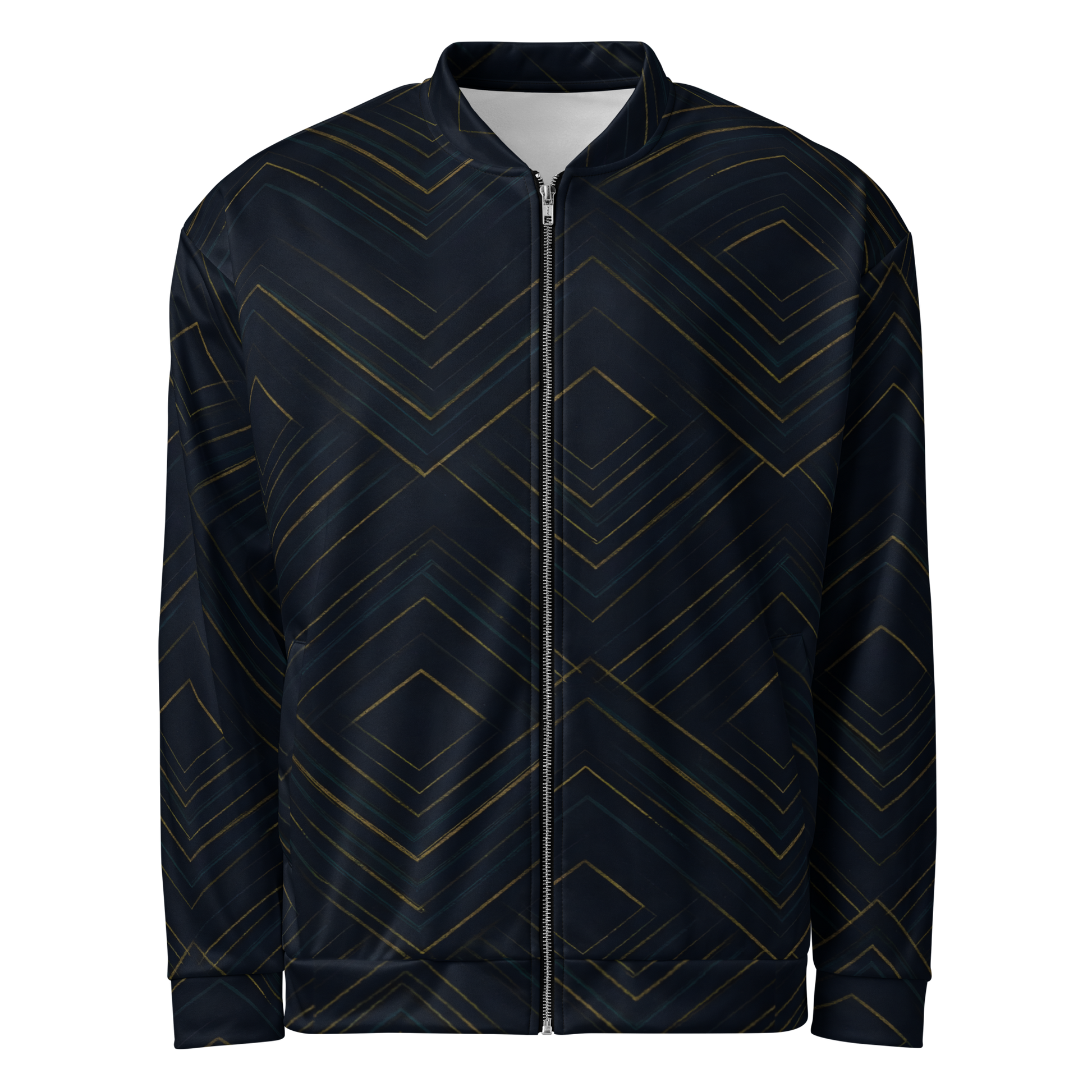 The Meridian bomber jacket with sleek YKK zipper, soft fleece lining.