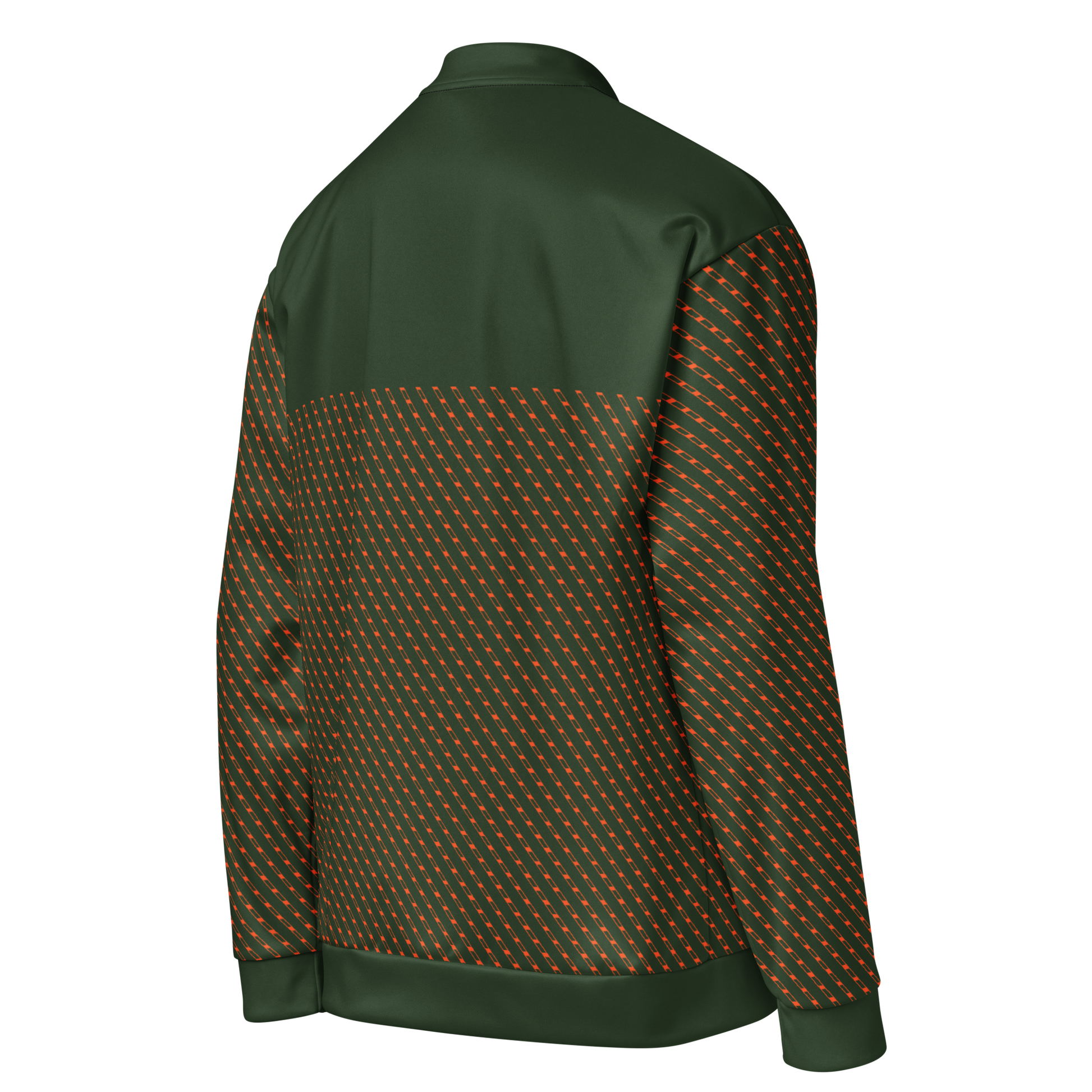 Pinned Dot Jacket with bold print, showcasing smooth polyester and brushed fleece lining.