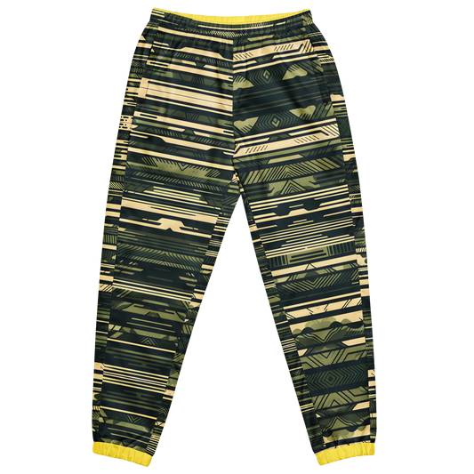 Camo Style Track Pants with elastic ankle cuffs and zip pockets.